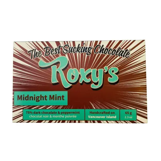 Roxy's Chocolate 75% Dark Chocolate Peppermint Bar 65G