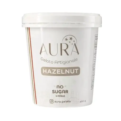 Aura Gelato Artigianale  Hazelnut No Sugar Added Gelato 400G