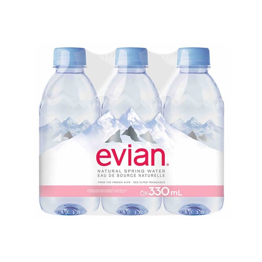 Evian Natural Spring Water 6 X 330Ml