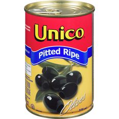 [53736] UNICO RIPE PITTED OLIVES 375ML