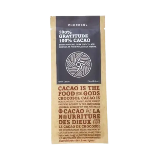 Chocosol  Chocolate Gratitude 100% Cacao 75G
