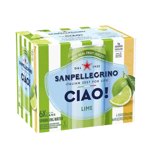 San Pellegrino Ciao Lime Sparkling Water 6 X 330Ml