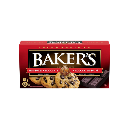 [54930] Baker's Semisweet Chocolate Baking Bar 225G